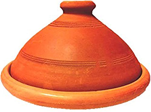 Tajine, original aus Marokko, Tontopf zum Kochen, Tuareg Ø 30cm, für 4-5 Personen, handgetöpfert aus Marrakesch, unglasiert, frei von Schadstoffe von Marrakesch Orient & Mediterran Interior