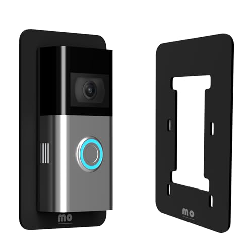 Mars Outpost Wandplatte Kompatibel mit Akku-Videotürklingel, Videotürklingel Plus, Pro (Battery Video Doorbell, Battery Video Doorbell Plus/Pro) & Video Doorbell 1/2/2. Gen/3/3 Plus/4 (Black Plastic) von Mars Outpost