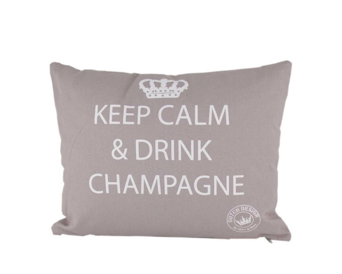 Mars & More Dekokissen Mars & More Baumwoll Kissen KEEP CALM hellgrau ca. 45x35cm von Mars & More