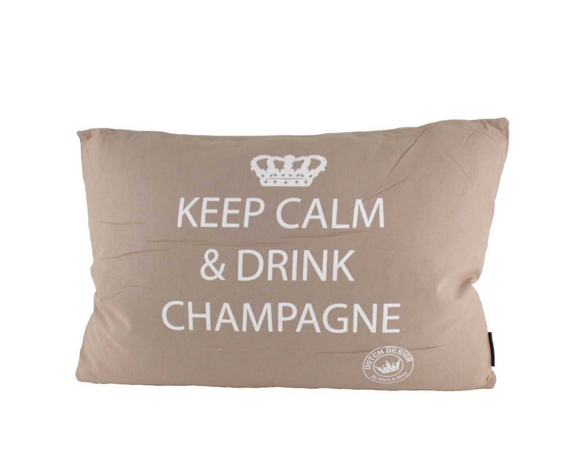 Mars & More Dekokissen Mars & More Baumwoll Kissen KEEP CALM sand ca. 60x40cm von Mars & More