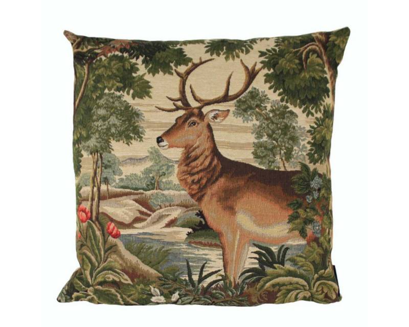 Mars & More Dekokissen Mars & More Gobelin Kissen Hirsch am Fluss ca. 45x45cm von Mars & More