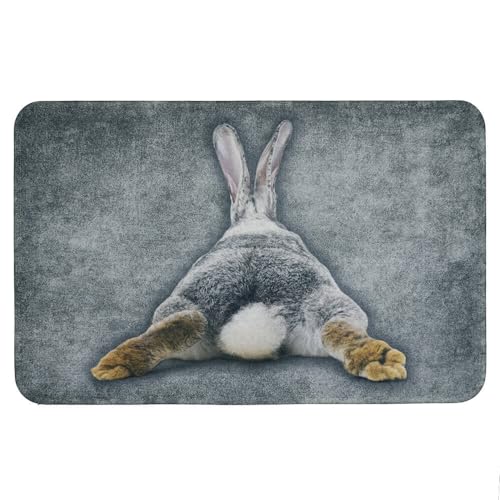 Mars & More - Fußmatte, Türmatte - Kaninchen mit gestreckten Hinterbeinen - Polyester, Gummi - 75 x 50 x 1 cm von Mars & More
