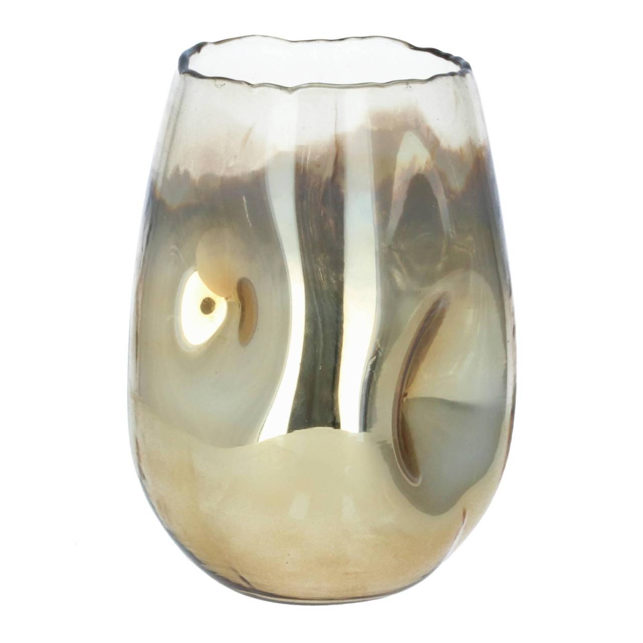 Mars & More mundgeblasenes Glas Windlicht Vase 14,5 cm Bernstein 5 von Mars & More