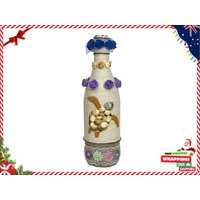 Festliche Makramee Vase | Meeresschildkröte Design Weihnachten Strand Dekor Einzigartiges Weihnachtsgeschenk Sand & Rose Akzent Küsten Tafelaufsatz von MarsArtTreasures