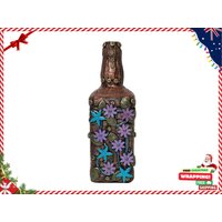 Kupfer Einzigartige Weihnachtsgeschenk Kunst Flasche | Handgemachter Blumendekor Aus Ton Antike Vase Perfekter Festlicher Hausakzent Antikes von MarsArtTreasures