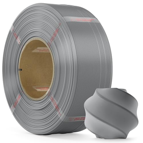 MarsWork PLA Filament 1.75mm, 1kg Refill-Filament Kompatibel mit Bambu Lab Wiederverwendbare Spulen, Bessere Leistung als PLA Plus, 3D Drucker Filament Maßgenauigkeit +/- 0.02mm, Asch Grau von MarsWork