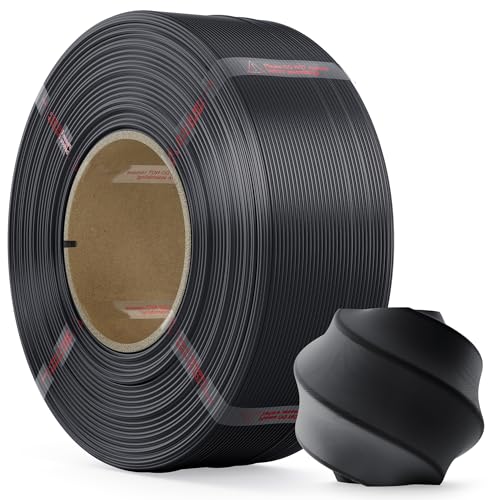 MarsWork PLA Filament 1.75mm, 1kg Refill-Filament Kompatibel mit Bambu Lab Wiederverwendbare Spulen, Bessere Leistung als PLA Plus, 3D Drucker Filament Maßgenauigkeit +/- 0.02mm, Schwarz von MarsWork