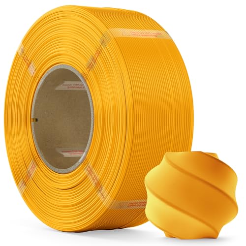 PLA Filament 1.75mm, Bessere Leistung als PLA Plus, 3D Drucker Filament Maßgenauigkeit +/- 0.02mm, 1kg Refill-Filament für Wiederverwendbare Spulen, Kompatibel mit Bambu Lab 3d Drucker, Dunkelgelb von MarsWork