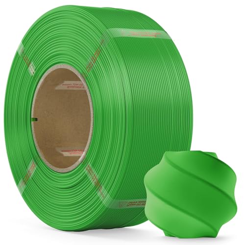 PLA Filament 1.75mm, Bessere Leistung als PLA Plus, 3D Drucker Filament Maßgenauigkeit +/- 0.02mm, 1kg Refill-Filament für Wiederverwendbare Spulen, Kompatibel mit Bambu Lab 3d Drucker, Grün von MarsWork