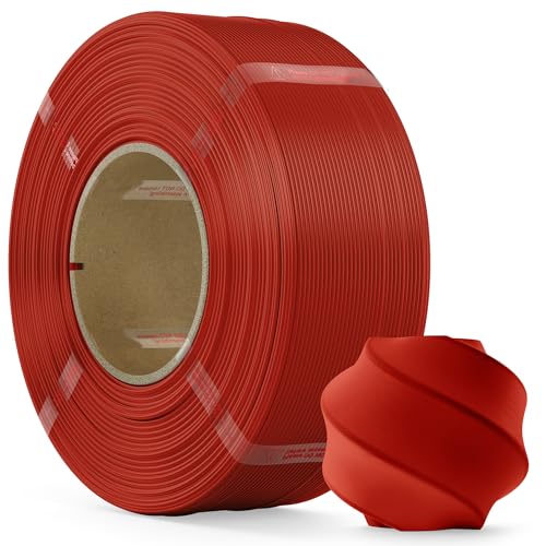 PLA Filament 1.75mm, Bessere Leistung als PLA Plus, 3D Drucker Filament Maßgenauigkeit +/- 0.02mm, 1kg Refill-Filament für Wiederverwendbare Spulen, Kompatibel mit Bambu Lab 3d Drucker, Rot von MarsWork