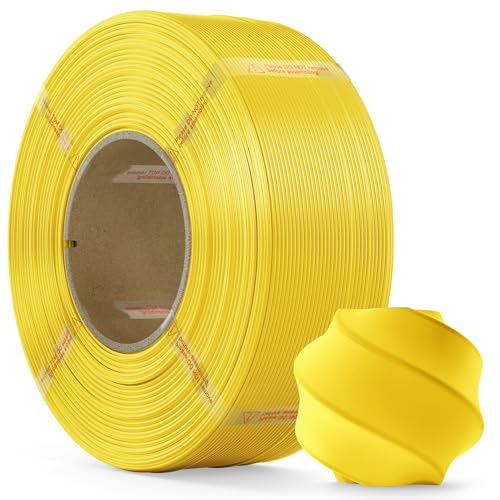 MarsWork PLA Filament 1.75mm, 1kg Refill-Filament Kompatibel mit Bambu Lab Wiederverwendbare Spulen, Bessere Leistung als PLA Plus, 3D Drucker Filament Maßgenauigkeit +/- 0.02mm, Gelb von MarsWork