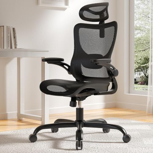 Marsail Bürostuhl Ergonomisch mit Hoher Netzrückenlehne, Adaptiver Lendenwirbelstütze, 2D-Kopfstütze, 3D-Klapparmlehnen, Höhenverstellung und Wippneigung, Schwarz Marsail Bürostuhl Ergonomisch mit Hoher Netzrückenlehne, Adaptiver Lendenwirbelstütze, 2D-Kopfstütze, 3D-Klapparmlehnen, Höhenverstellung und Wippneigung, Schwarz von Marsail