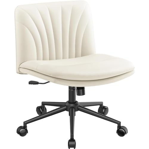 Marsail Schminktisch Stuhl Schminkhocker, Leder Bürostuhl für Wohnzimmer, Verstellbarer Schreibtischstuhl mit 64x48 cm Großem Kissen für Brotzeit von Marsail