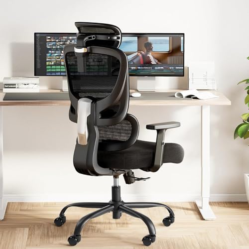 Marsail Ergonomischer Bürostuhl Schreibtischstuhl mit Verstellbarer Lendenwirbelstütze,Ergonomischer Stuhl 90-135° Schwenkung mit Verstellbarer Kopfstütze und 2D-Armlehnen für das Heimbüro,Studie Marsail Ergonomischer Bürostuhl Schreibtischstuhl mit Verstellbarer Lendenwirbelstütze,Ergonomischer Stuhl 90-135° Schwenkung mit Verstellbarer Kopfstütze und 2D-Armlehnen für das Heimbüro,Studie von Marsail