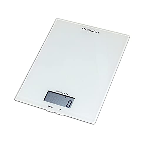 Deutsch sprechende digitale Küchenwaage I 1300S I Glaswaage mit großem LCD Display I Tragkraft bis 5000g I Multifunktions-Lebensmittelwaage I Genaue Präzision bis zu 1g Deutsch sprechende digitale Küchenwaage I 1300S I Glaswaage mit großem LCD Display I Tragkraft bis 5000g I Multifunktions-Lebensmittelwaage I Genaue Präzision bis zu 1g von Marschall