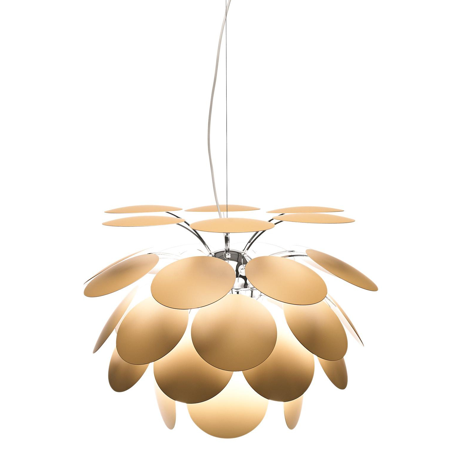 Marset - Discocó Color 68 Pendelleuchte - beige/matt/H x Ø 52,1x68cm/3x E27 (230V) Halogen Globe 57W von Marset