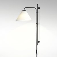 Marset Funiculí A Fabric Wandleuchte schwarz, Schirm: weiß von Marset