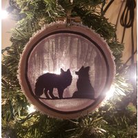 Gestickte Schatten Ornament, Fuchs Gestickte Hoop Art Weihnachtsschmuck, Wald Fox von Marshaslilcraftpatch