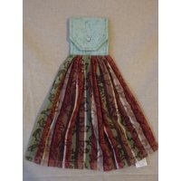 Herbst-Geschirrtuch, Grün, Braun, Beige Druck Mit Einem Rollen-Design Durch Handtuch, Rissige Grüne Und Dunkelgrüne Topper von Marshaslilcraftpatch