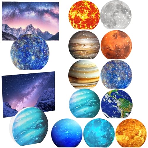 Marspark 11 Stück Planet Memo Clips Weltraum Party Gastgeschenke Holz Foto Tisch Nummer Kartenhalter Sonnensystem Tisch Mittelstück Name Notiz Ständer Clips Planet Dekorationen für Galaxy Geburtstag von Marspark