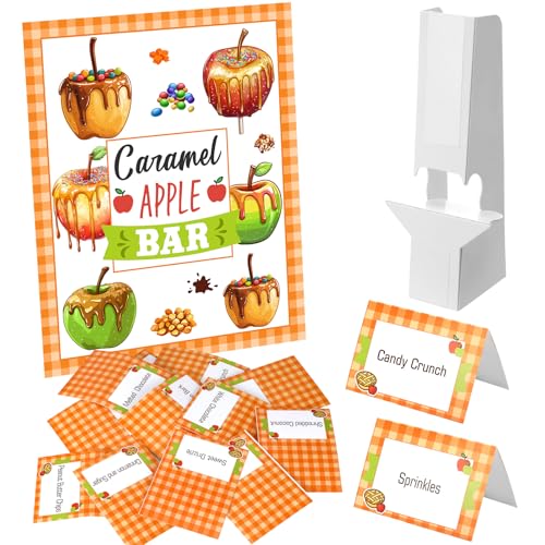 Marspark 14 PS Karamell-Apfel-Bar-Dekorationsset für DIY Süßigkeiten Apfel Ecken Herbst Dessert Tischschild mit Ständer und Orange Plaid Zeltkarten für Herbst Leckereien Beläge Halloween Thanksgiving Marspark 14 PS Karamell-Apfel-Bar-Dekorationsset für DIY Süßigkeiten Apfel Ecken Herbst Dessert Tischschild mit Ständer und Orange Plaid Zeltkarten für Herbst Leckereien Beläge Halloween Thanksgiving von Marspark
