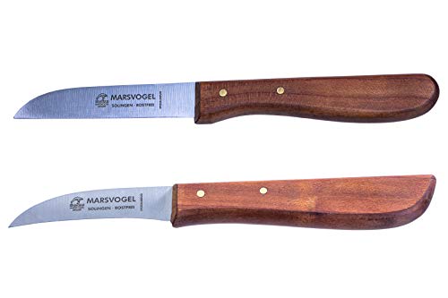 Marsvogel - Duo Pack Gemüsemesser Set - gemischte Klinge - Griffe aus Kirschbaum Holz - Made in Solingen von Marsvogel