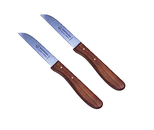 Marsvogel - Duo Pack Gemüsemesser Set - gerade Klinge - Griffe aus Kirschbaum Holz - Made in Solingen von Marsvogel