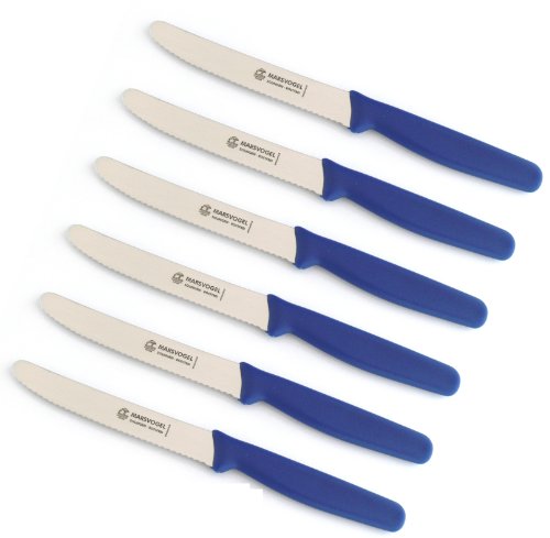 Marsvogel - 6 Stück Tafelmesser mit Wellenschliff - PP Blau - Made in Solingen Marsvogel - 6 Stück Tafelmesser mit Wellenschliff - PP Blau - Made in Solingen von Marsvogel