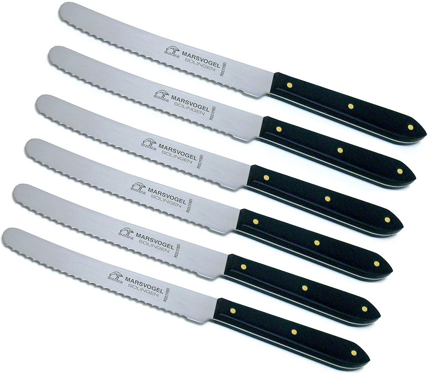 Marsvogel Messer-Set 6 Stück Tafelmesser POM spitz Marsvogel Solingen von Marsvogel