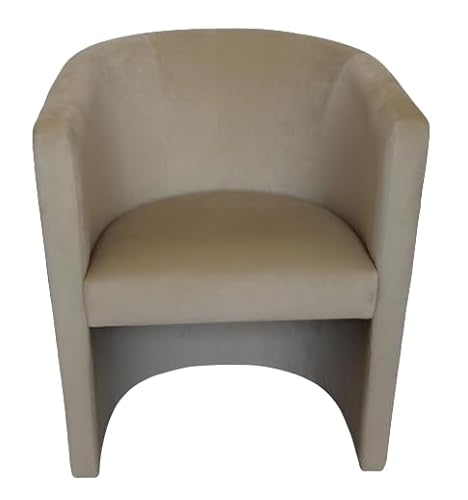 MartHome Cocktailsessel Club Tom Velour - Sessel für Wohnzimmer, Büro, Hotel - Sitzmöbel, Hotelmöbel Gepolsterter Stuhl Clubsessel Stuhl Loungesessel Cocktailsessel (Beige) von MartHome