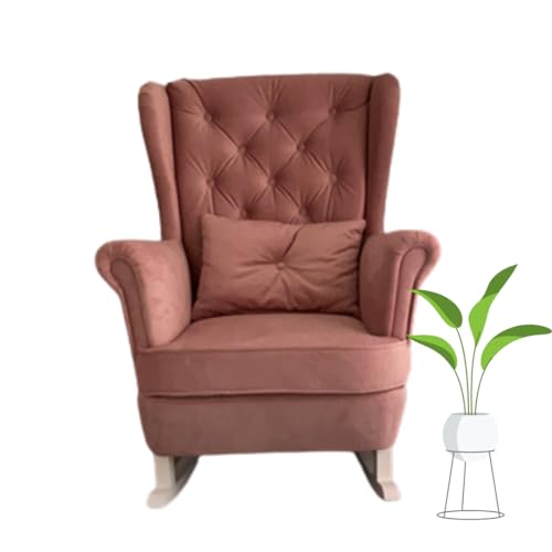 MartHome Schaukelstuhl Wohnzimmer - Relaxsessel, Schwingsessel - Stillstuhl, Schaukelstuhl - Komfortable Sessel für Schwangere Frauen, Velour Schaukelsessel, Relaxstuhl (Rosa) von MartHome