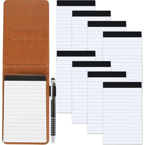 Marte Vanci Small Notepad with Ball Pen, PU Leather Pocket Notebook with Pen Holder, Hardcover Memo Notepads and Refillable Pages for Business Work (Brown, 8 Refill Paper) von Marte Vanci