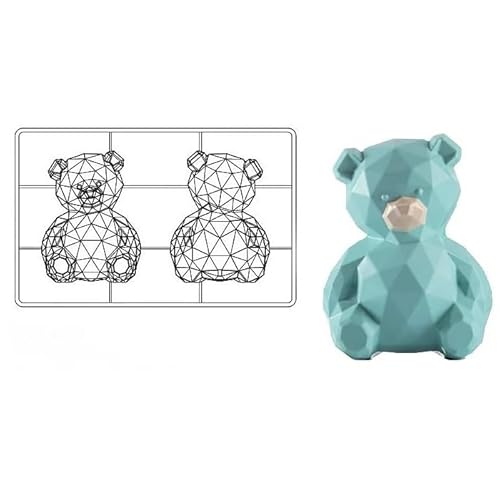 Martellato MA3014 Schokoladenform aus Polycarbonat, für 1 facettierten ganzen Teddybär, 97 mm x 130 mm von Martellato