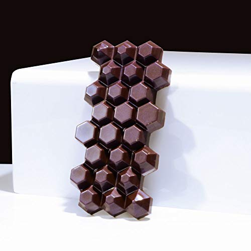 Schokoladenform HEXAGON für 3 Schokoladentafeln, extravaganteTafelschokoladenform von Martellato