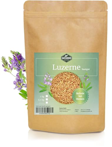 Martenbrown® Luzerne Saatgut 5kg Ewiger Klee Samen | Alfalfa Saat | Gründüngung zweijährig für Garten und Gemüse-Beet von Martenbrown