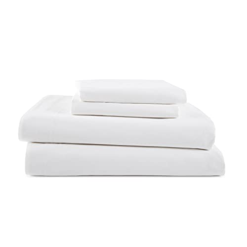 MARTEX 1S18311 Fadenzahl 225 Baumwolle Rich Bed Brushed Cotton Blend Super Soft Finish Easy Care Machine Washable Wrinkle Resistant Bedroom Guest Room 3-Piece Twin XL Size Sheet Sets, Twin XL, White von Martex