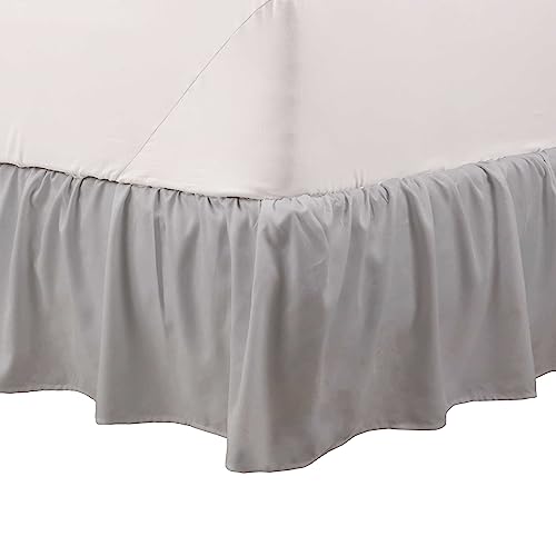 Martex Basic Dust Rüschen Solid Polyester Maschinenwaschbar Hotelqualität 38,1 cm Drop King Bed Skirt, King Size, Grau von Martex