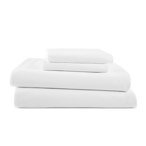 MARTEX 1S18311 Fadenzahl 225 Baumwolle Rich Bed Brushed Cotton Blend Super Soft Finish Easy Care Machine Washable Wrinkle Resistant Bedroom Guest Room 3-Piece Twin XL Size Sheet Sets, Twin XL, White von Martex