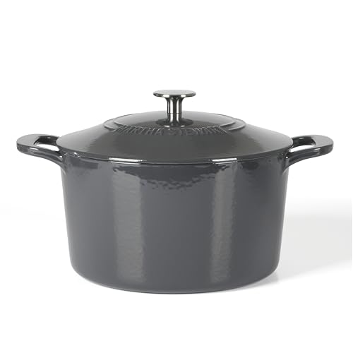 Martha Stewart Gatwick Schmortopf aus emailliertem Gusseisen, 7 l, Grau von Martha Stewart