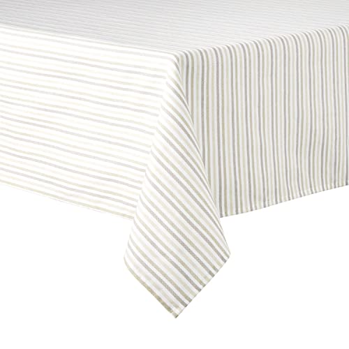 Martha Stewart Tischdecke, gestreift, 152 x 259 cm, Beige/Braun von Martha Stewart