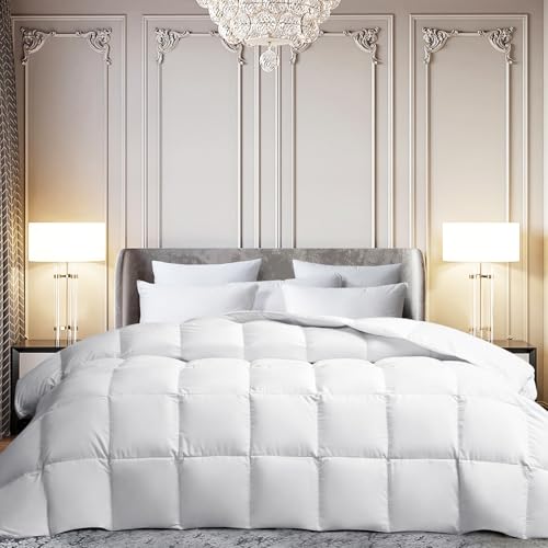 Martha Stewart Weiße Gänsefederdaunen-Bettdecke für King-Size-Betten - Geräuschloser Stoff mit 1,700 g gefüllter, luxuriöser Wolken-Flauschiger Bettdecke mit 8 Eckschlaufen Martha Stewart Weiße Gänsefederdaunen-Bettdecke für King-Size-Betten - Geräuschloser Stoff mit 1,700 g gefüllter, luxuriöser Wolken-Flauschiger Bettdecke mit 8 Eckschlaufen von Martha Stewart