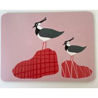 Seabirds Tischsets 4Er-Set, Melamin-Vogel-Tischsets Mit Korkrücken, Cornish Seabird-Tischsets, Rosa Vogel-Tischset, Puffin-Tischset von Marthaandbee