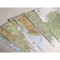 Wimpelkette Mit Schulkarten-Print, Papiergirlande Für Schulkinder von MarthasHomeInteriors