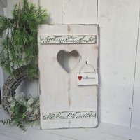 Deko Fensterladen Willkommen, Gartendeko, Fenster Laden, Handgemalt, Holzschild Landhaus Deko, Haus Tür Dekofenster von MarthasHusAtelier