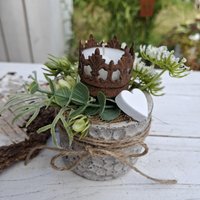 Gesteck Mit Teelicht, Herbstliche Tischdekoration, Windlicht Deko, Herbstdeko Kerzen, Blumengesteck, Rustikales Tischgesteck, Landhaus Gesteck Mit Teelicht, Herbstliche Tischdekoration, Windlicht Deko, Herbstdeko Kerzen, Blumengesteck, Rustikales Tischgesteck, Landhaus von MarthasHusAtelier