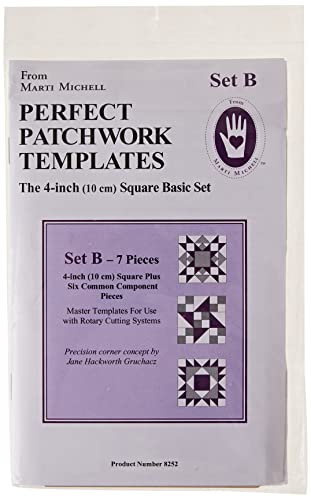Marti Michell 4-inch Perfect Patchwork Template Basic Square Set B, Pack of 7 Marti Michell 4-inch Perfect Patchwork Template Basic Square Set B, Pack of 7 von Marti Michell