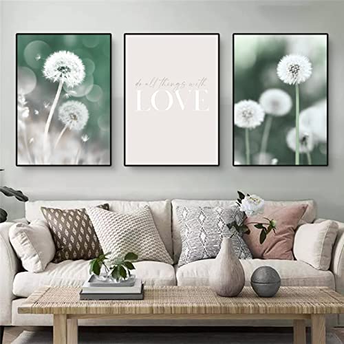 3er Poster Set, Moderne Bergen Seen und Blumen Bilder Set, Natürliche Landschaftsbilder Wandbilder für Wohnzimmer Wanddeko, ohne Rahmen (B,30x40cm) von Martin Kench