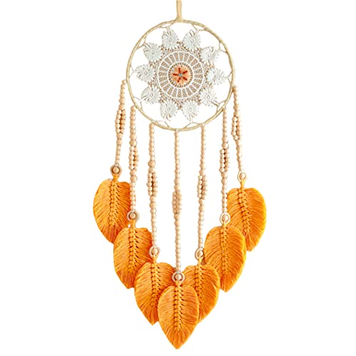 Mädchen Dreamcatcher, Blätter Traumfänger, Schneeflocke Muster Handgemachte Dream Catcher für Mädchen Zimmerdekoration und Kreatives Wandbehang Geschenk (Orange) von Martin Kench