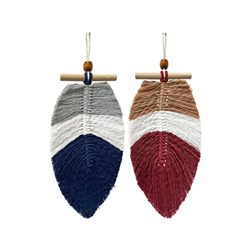 Martin Kench 2er Set Boho Makramee Wandbehang Blätter Tapisserie Gewebte Wanddeko Dekoration for Wohnzimmer Apartment Schlafzimmer Raumdekoration Hochzeitsfeier Home Deko (B) von Martin Kench