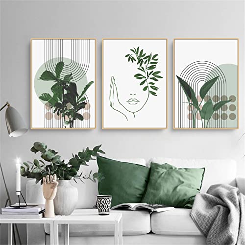 Martin Kench 3-teiliges Bohemian Poster Set Aesthetic Grüne Pflanze Bilder Moderne Wandbilder, Wohnzimmer Schlafzimmer Deko, ohne Rahmen (A,21x30cm) von Martin Kench